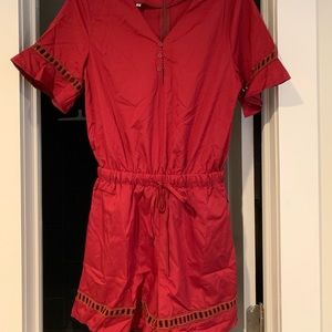 Red - Shorts Jump Suit